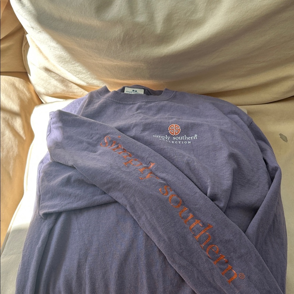 Simply Southern  Lavender Long Sleeve Tee - Picture 3 of 4
